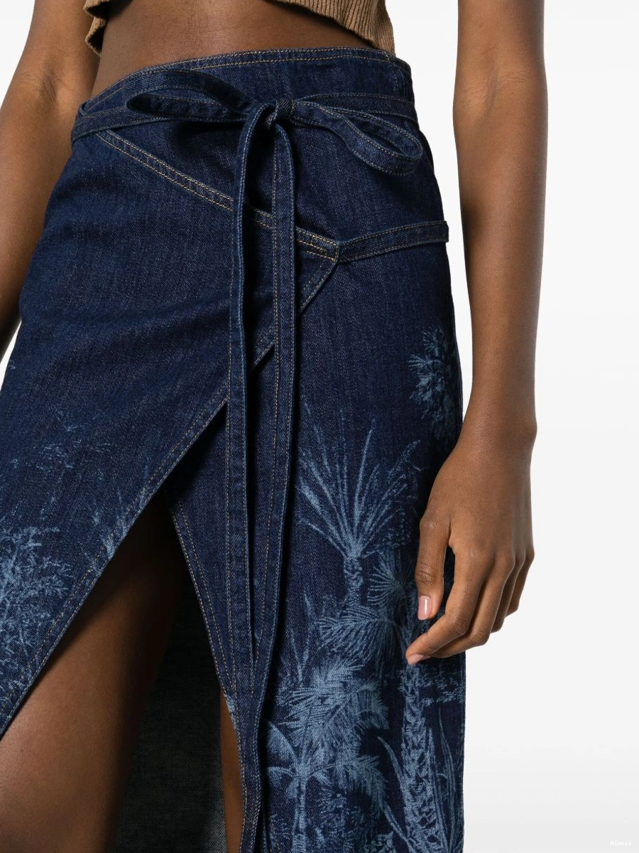 Cheap Jouy denim Women Toile Alanui de Jungle skirt 0729